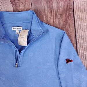 Peter Millar Crown Sport Hull Yacht Club Mens Small Floral Performance 1/4 Zip